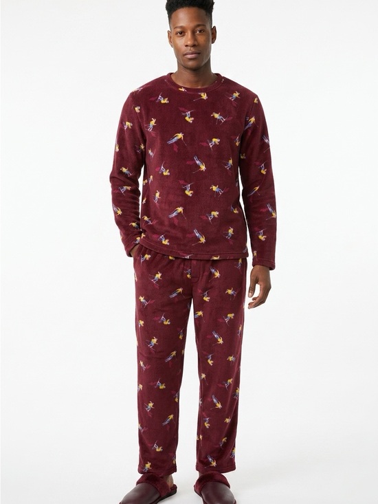 St. John's Bay Other - *3 PAIRS* St. Johns Bay Men’s Sz XL Burgundy Skier Fleece Sleep Pajama Pants